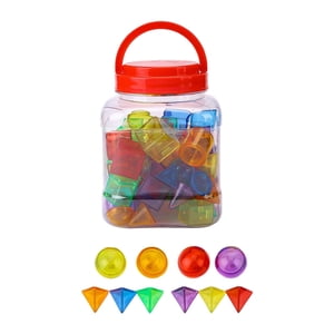 Magideal - 60 Piezas De Formas 3D, Formas Geométricas Para Niños, Juegos Sensoriales, Manipuladores, Bloques Transparentes, Sólidos Geométricos Para Niños Y Niña