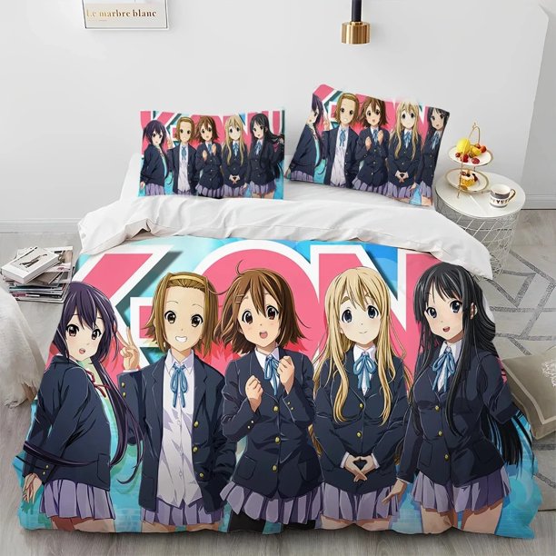 K-ON Kawaii GirlsBedding Set Boys Girls Duvet Cover Pillowcase Bed boys Adult Home Textileextile