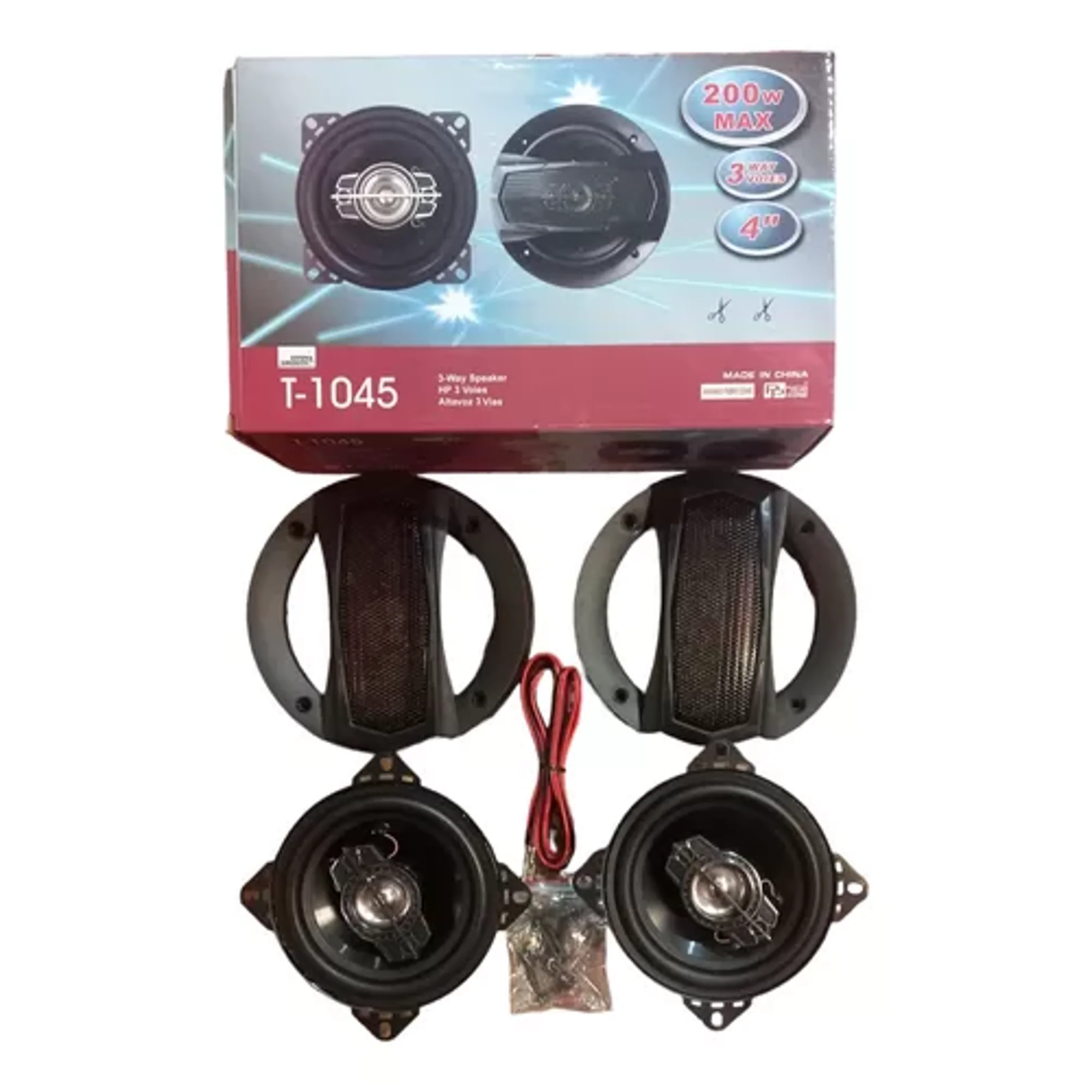 Genérico - Kit 2 Parlantes Auto Redondo 200w