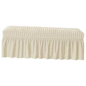 Bothyi - Protector De Muebles De Asiento De Banco De Cubierta De Banco Largo Para Sala De Estar Decoración De Hotel Beige