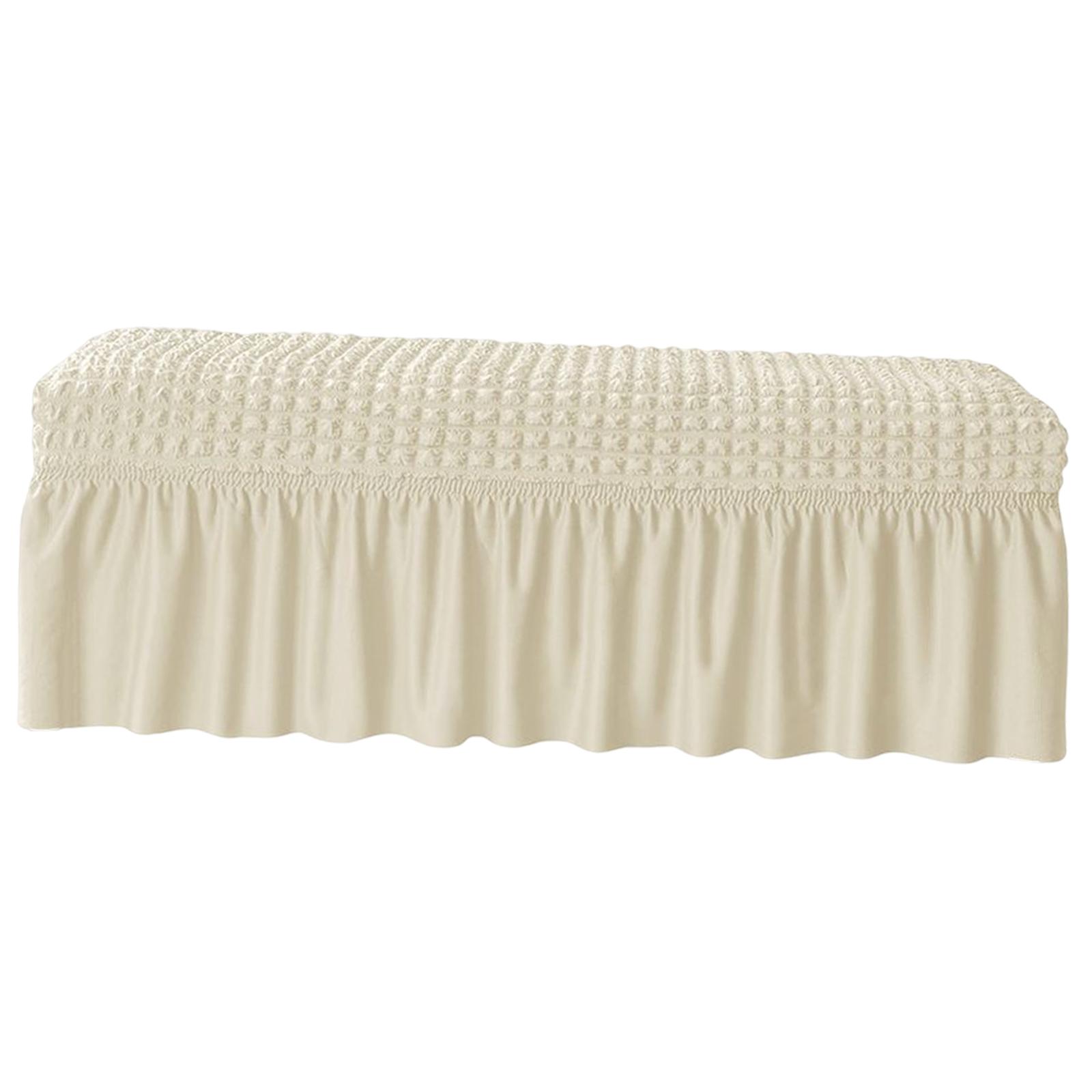 Bothyi - Protector De Muebles De Asiento De Banco De Cubierta De Banco Largo Para Sala De Estar Decoración De Hotel Beige