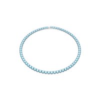 Collar Swarovski Matrix Tennis Con Cristales De Color Azul Brillante Rodio