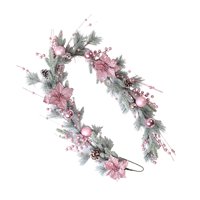 Bothyi - Corona Navideña Artificial Para Puerta Delantera, Para Festival, Balcón, Chimenea, 180Cm