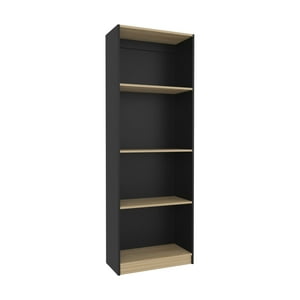 Fm Furniture - Estante Organizador 3 Niveles 180,6X62,8X29,9 Cm Negro Y Café Claro