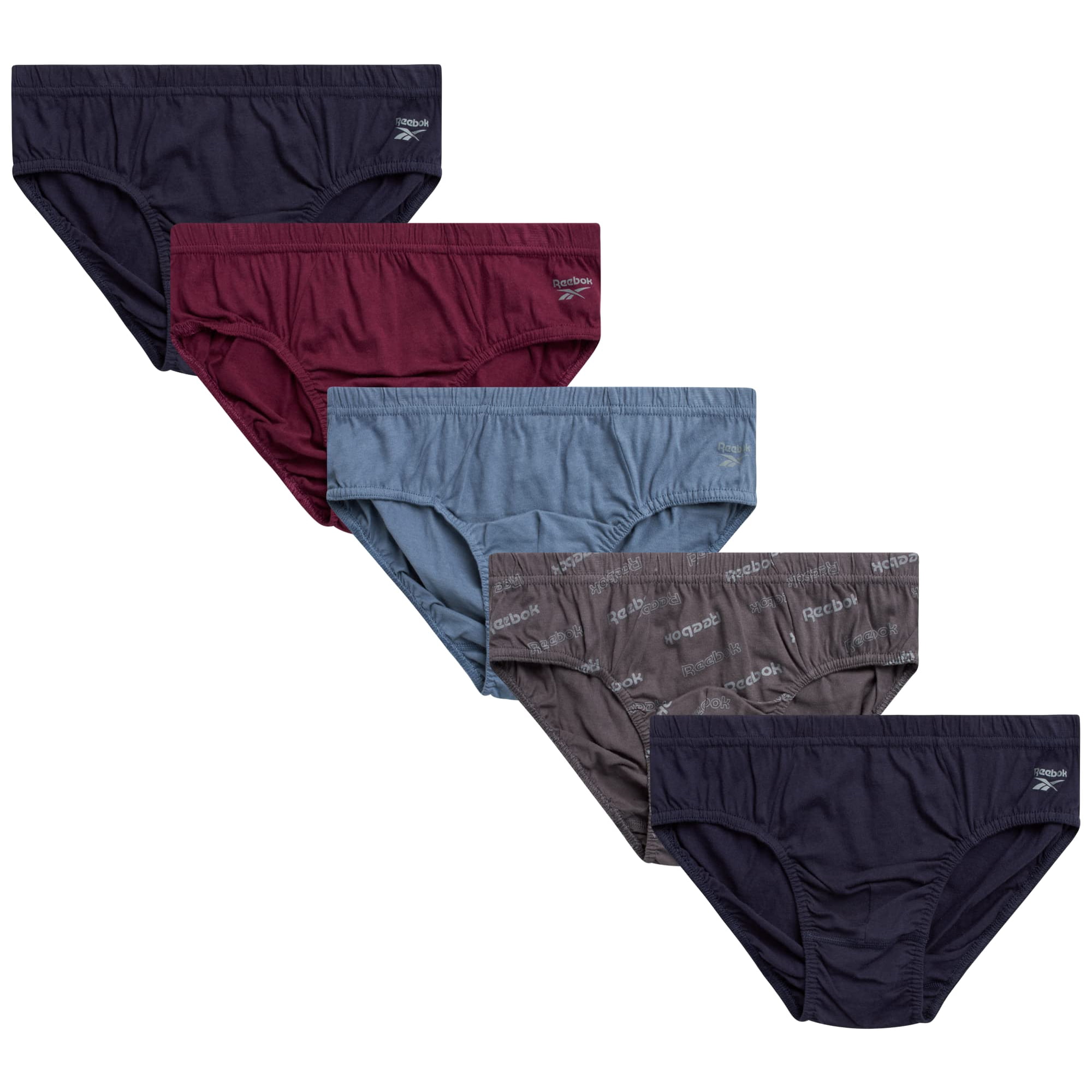 Calzoncillos Reebok De Talle Bajo Para Hombre, Paquete De 5, Talla S, Azul/azul Marino/uva