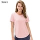 thumbnail image 2 of Camiseta de yoga de manga corta para mujer, elástica y atlética, para entrenamiento, color rosa, 2 of 5