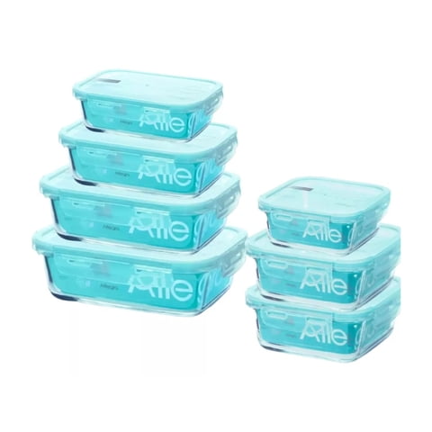 7 Taper Contenedores Herméticos Vidrio Templado Allegra Color Transparente