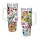 thumbnail image 4 of Mouk Vaso aislado de acero inoxidable con asa, diseño temático, regalo para familia, amigos y fans; incluye pajita y encaja en el portavasos estándar, 40 oz, 4 of 6