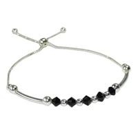 Genérico - Pulsera Ajustable Plata Cristales Dark