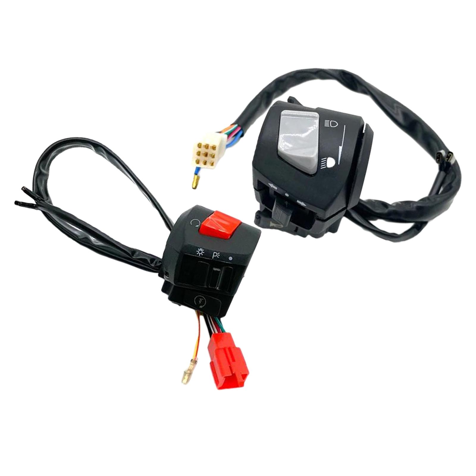 Magideal - 1 Par De Interruptores De Manillar De Motocicleta De 22Mm Para Ciclomotor Scooter De 125Cc