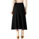 thumbnail image 3 of INSPIRE CHIC Falda de Punto A-Line para Mujer con Cintura Alta Elástica y Tejido Elástico, Falda Midi de Suéter XL Negro, 3 of 6