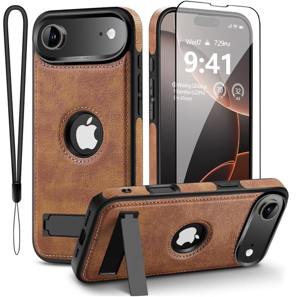 Funda Hemduty 16,5 cm MagSafe con Soporte Plegable para iPhone 17 Air – Marrón