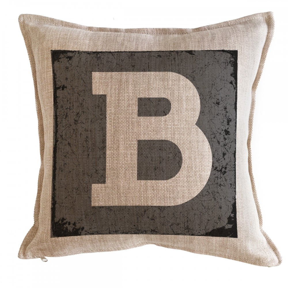 Tuyo Print - Cojín Letra Fondo Gris B 45x45