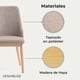 thumbnail image 2 of Pack 4 Sillas Comedor Lena Madera Asiento Acolchado Poliéster Marrón, 2 of 9