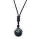 thumbnail image 1 of Collar Natural Obsidiana Colgante Talismán Buena Suerte Cuentas Arcoíris Ojos 16mm, 1 of 2