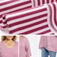 thumbnail image 5 of GRACE & GRANDEUR Blusas de Talla Grande para Mujer con Cuello Redondo Suelto Casual Túnica de Manga 3/4 con Dobladillo Alto Bajo Cruzado 3X Rosa Fucsia, 5 of 6