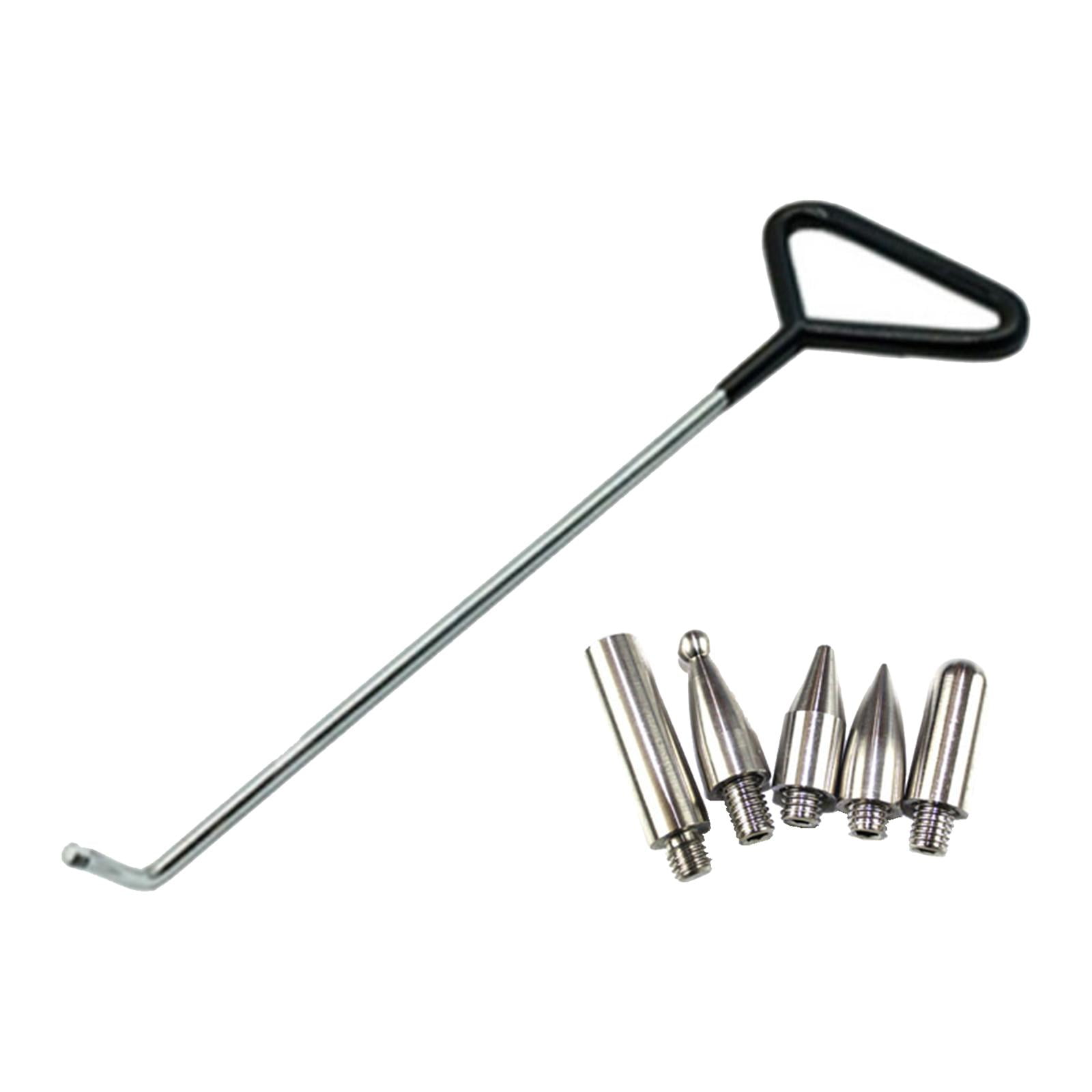 Ioensy - Juego De Varillas De Reparación De Abolladuras De 6 Piezas, Extractor Sin Pintura Para Abolladuras De Puertas De Carrocería De Automóviles, Medio