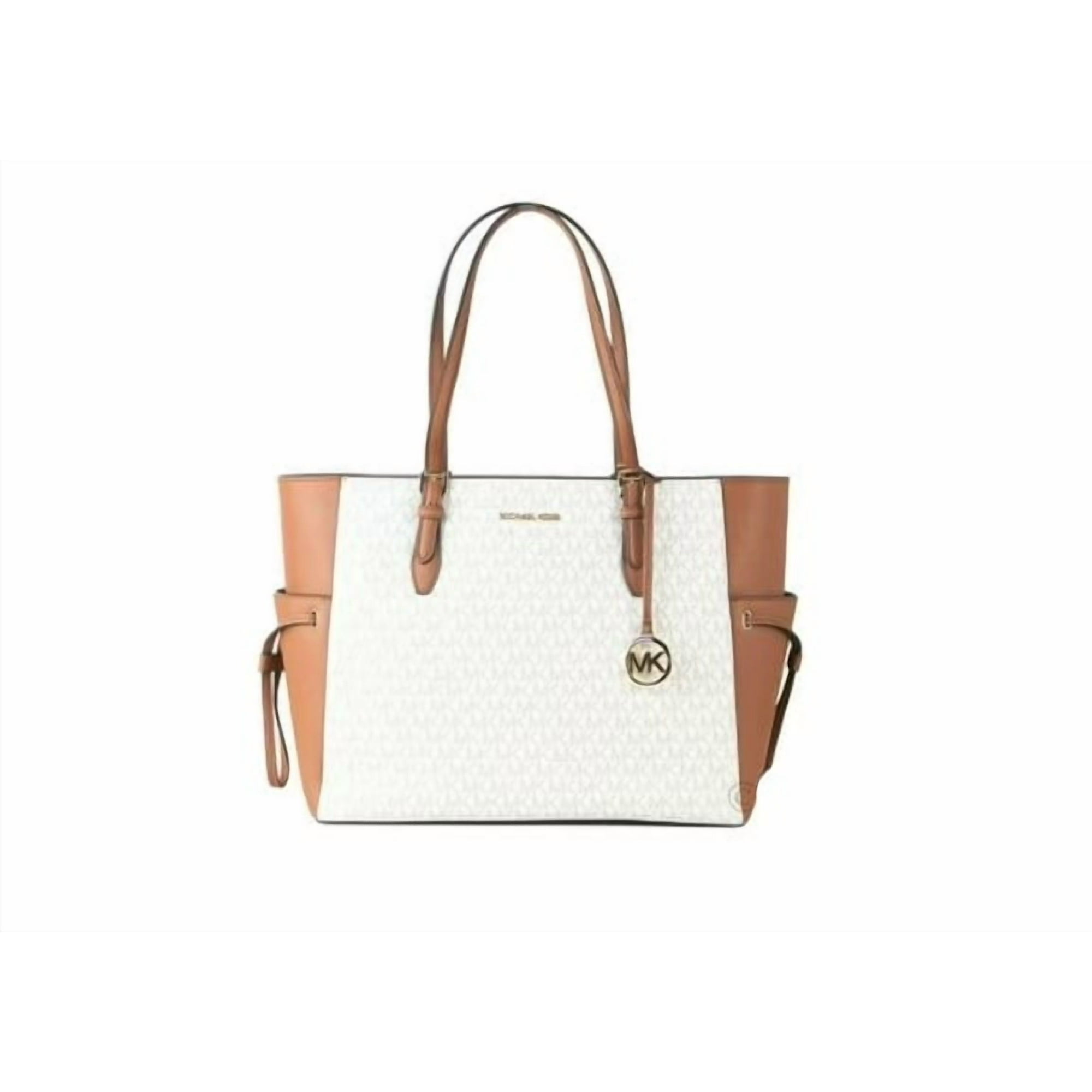 Cartera Michael Kors Saffiano Leather Drawstring Tote, Beige