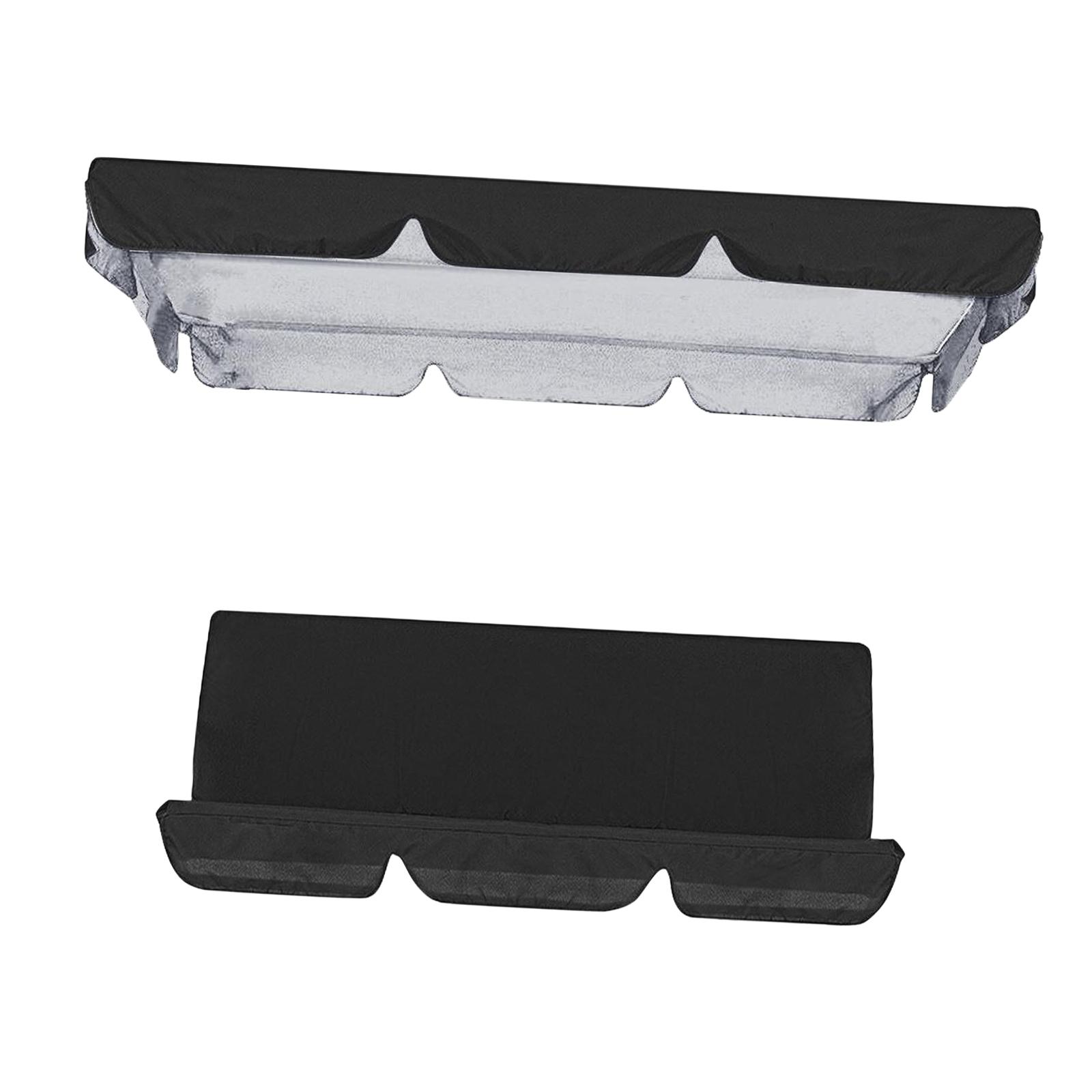 Magideal - Columpio Toldo Columpio De Jardín Cubierta De La Silla Cubierta Superior Del Porche Cubiertas De Muebles De Jardín Al Aire Prueba De Polvo Lav , Negro