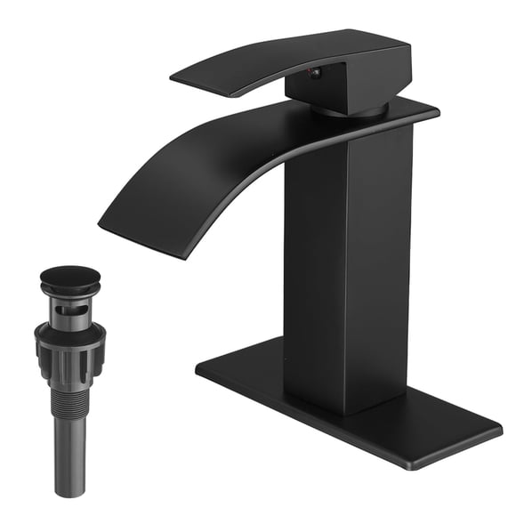 Grifo de baño VOTON Black Waterfall Fregadero negro mate