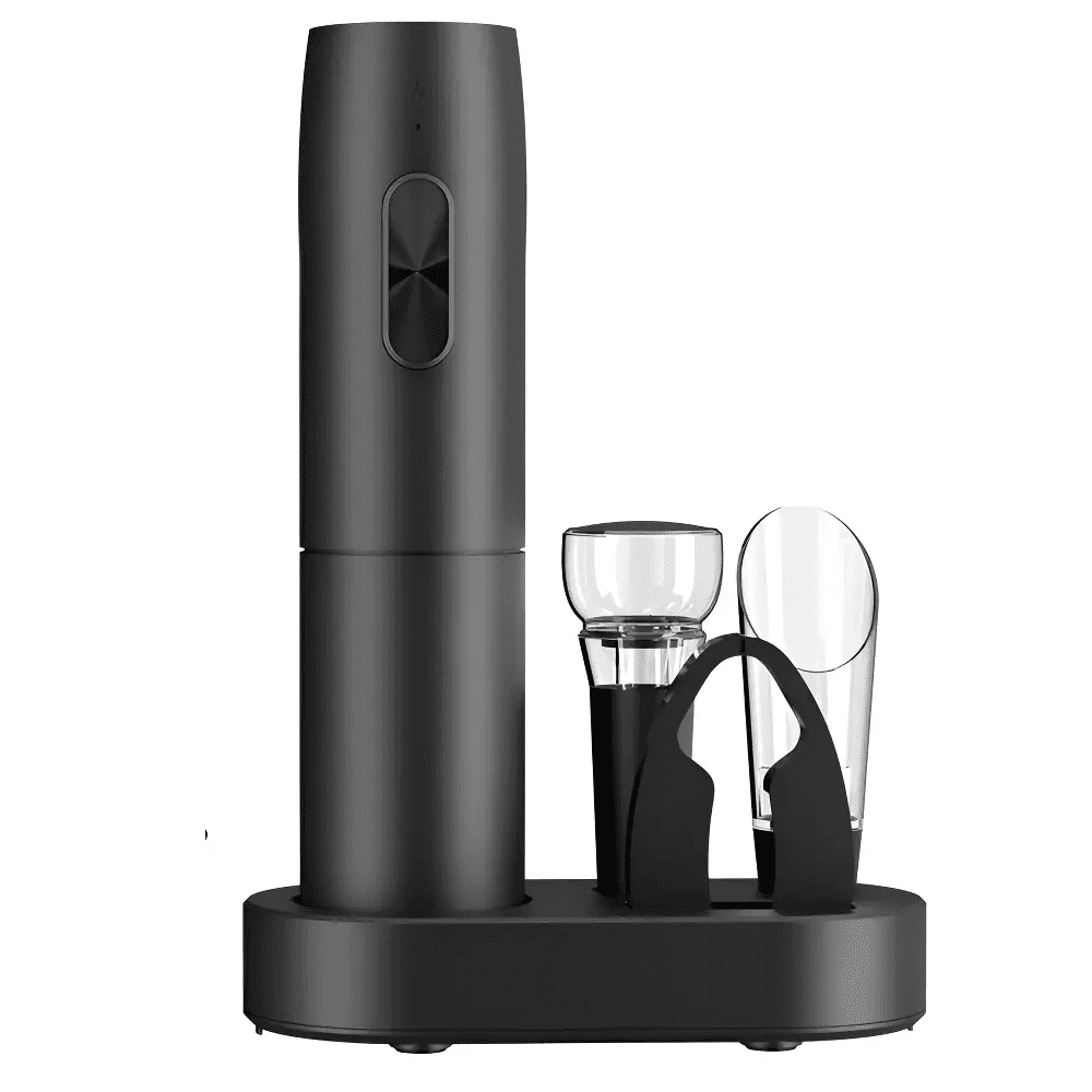 Juego De Abridor Eléctrico Belug De Botellas De Vino Con Base De Carga Negro