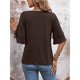 thumbnail image 2 of Blusa para mujer con volantes, escote en V y mangas 3/4, 2 of 3