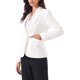 thumbnail image 4 of INSPIRE CHIC Blazers para Mujeres Regreso a Clases Conjunto de Profesora Casual de Negocios Chaqueta de Traje de Oficina de Trabajo de Un Botón Frontal de Manga Larga con Hombreras XL Blanco, 4 of 6