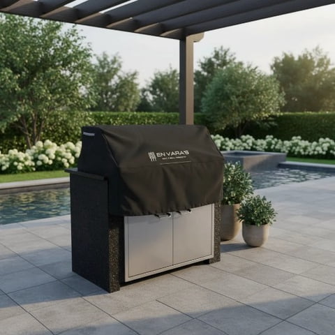 En Vara'S Meats & Grill Accessories - Funda Cobertor Para Parrilla Empotrable Black M 4 Quemadores En Vara´S