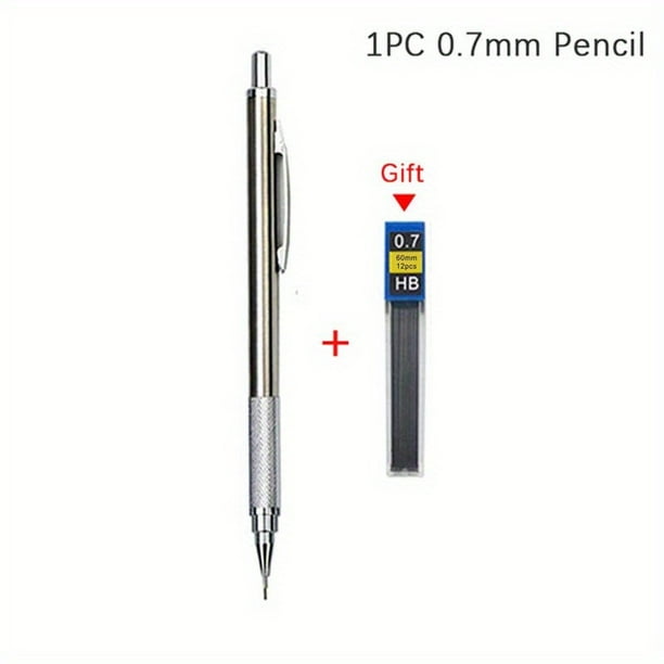 0.3/0.5/0.7/0.9/1.3/2.0mm Mechanical Pencil Set Full Metal Art Drawing Painting Automatic Pencil With Leads,Office School Supply