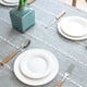 thumbnail image 4 of Mantel Rectangular Gris Piedra Con Bordados Lineales Blancos y Borlas, 4 of 6