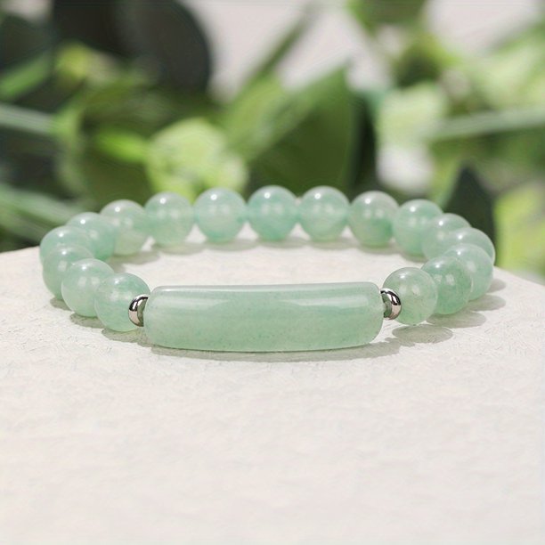 1pc Natural Semi-Precious Stone Rectangular Body Energy Yoga Bracelet