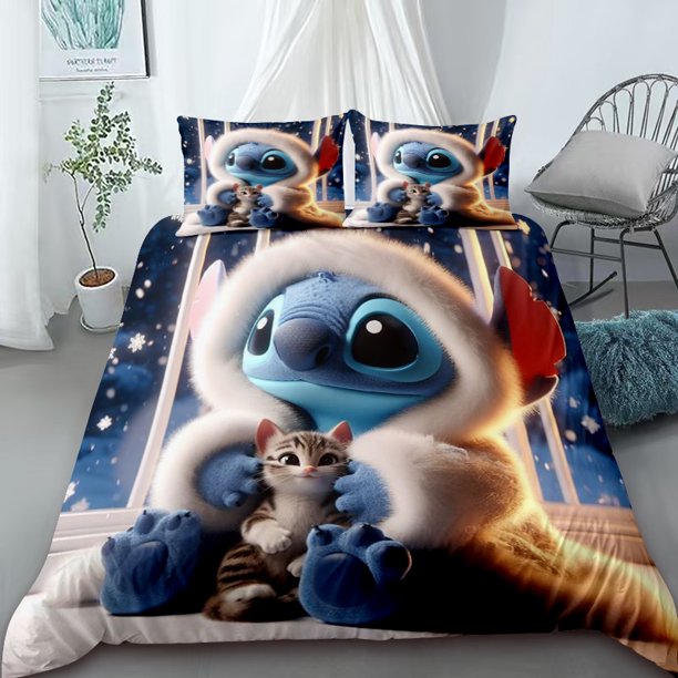 Duvet Cover Stitch Cute Cartoon Comfort Quilt Cover Home Boys Bedding Set Queen Single Size Bedroom Decor for kids GiftBed Sheets