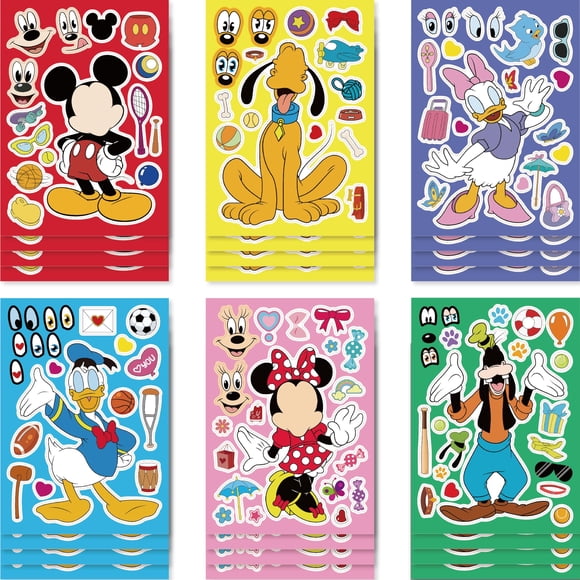 Hojas de stickers DaeSichi para crear caras para fiestas, 24 piezas