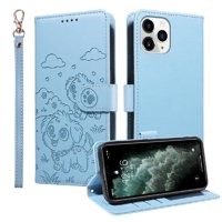 Funda Billetera Foxdock Compatible Con Iphone 11 Pro Max , Diseño Perrito Tierno, Ranuras Para Tarjetas Y Soporte Plegable