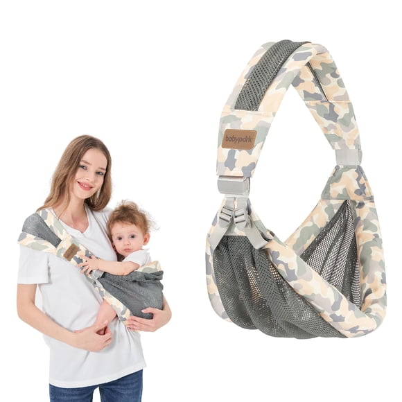 Portabebé Huifen ajustable de un hombro, malla verde, 3-18 kg
