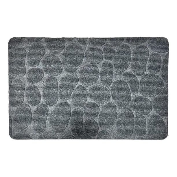 Alfombra De Entrada Hogar Limpiapiés Decorativa 78x47cm gris
