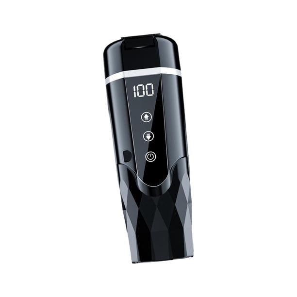 Hervidor de agua eléctrico de 12 V y 24 V, hervidor de agua caliente de acero inoxidable, calentador de taza de viaje para leche, camión al aire libre Negro