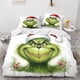 thumbnail image 2 of Juego de funda nórdica con estampado de monstruo de pelo verde, funda de edredón navideña para decoración de cama, funda de cama de microfibra ultrasuave con cremallera oculta, 3 piezas., 2 of 3
