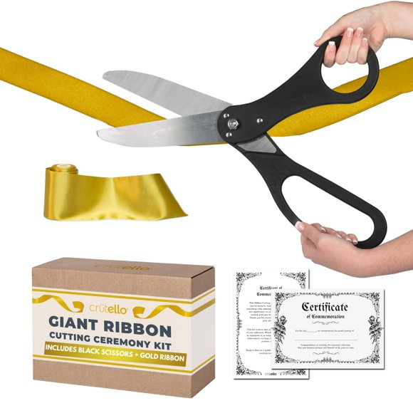 Tijeras Crutello 51 cm – Kit de cinta negra y dorada
