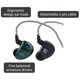 thumbnail image 3 of Monitor Intrauditivo Linsoul KZ AS10 5BA 3,5 mm Negro, 3 of 8