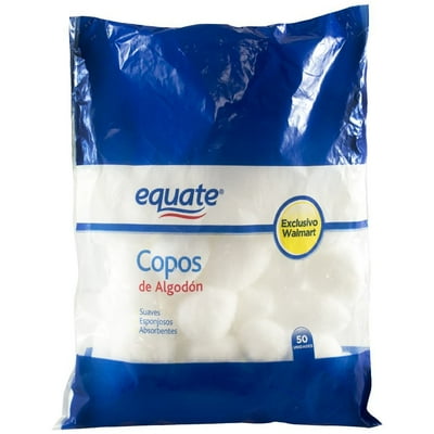 Copos De Algodón Bolsa 50 Un Equate