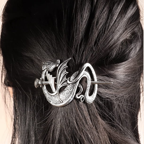 Viking Celtic Hair Clips - Silver Knotted Hairpin for Ladies & Women
