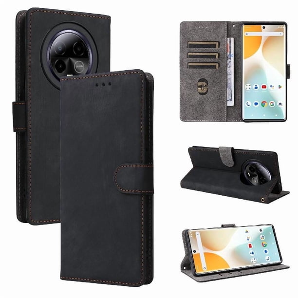 Funda Billetera para BLU Bold K50 con Soporte - Cartera de Cuero con Ranuras Negro