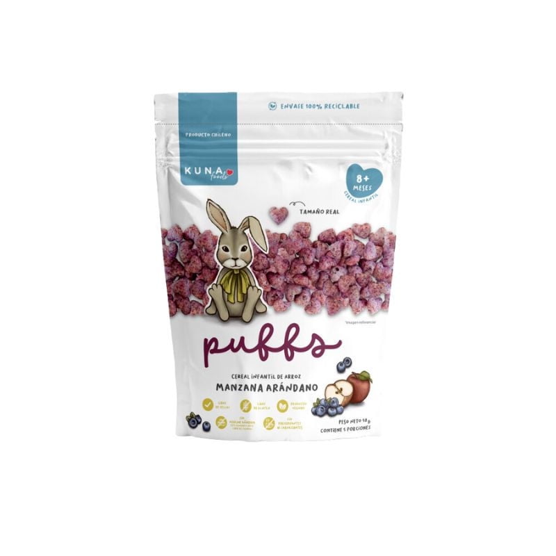 Cereal Puffs Manzana Y Arándano 50 g Kuna Foods