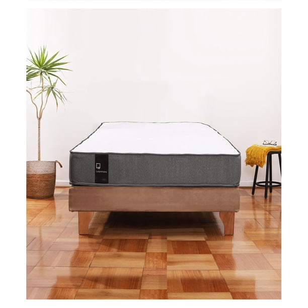 Cama Europea Zen Best 1.5 Plaza Colchon Resortes Base DivididaTela Beige