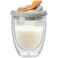 Genérica - Taza De Café De Vidrio De Doble Pared Con Tapas 350Ml