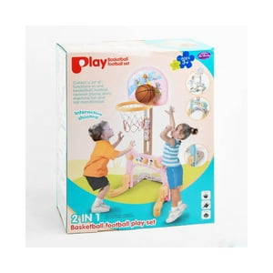 Total Upgrate - Juguete 2 En 1 Baloncesto Y Futbol Infantil Exterior O Interior