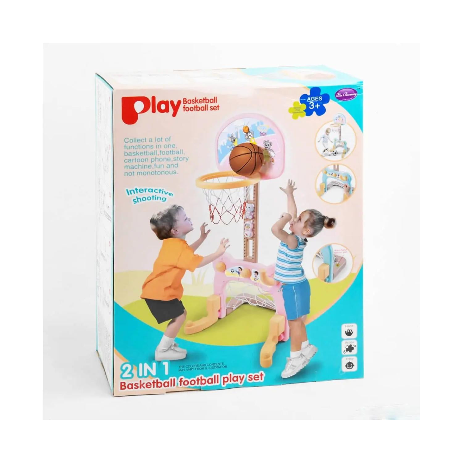 Total Upgrate - Juguete 2 En 1 Baloncesto Y Futbol Infantil Exterior O Interior