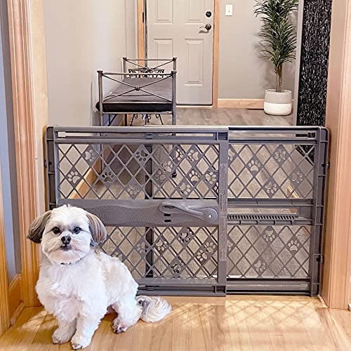 Pet Gate MYPET Paws, portátil, 23 cm de alto, 66 a 101 cm de ancho, fabricado en EE. UU.