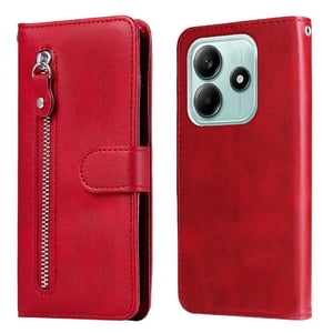 Gangxun - Funda Con Cremallera Para Xiaomi Poco M7 Pro 5G, Carcasa Cartera De Cuero Pu Con Soporte Y Tarjetero